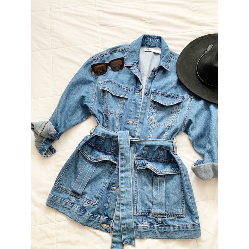 ZARA BELTED DENIM JACKET
